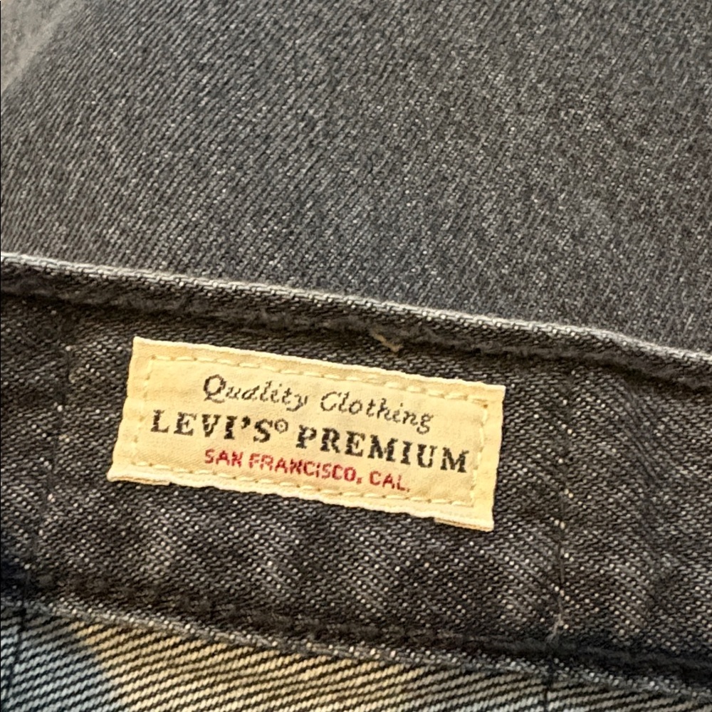 Levi's Ankle Column Denim Skirt Front Slit Black Gray Size 30 - Picture 7 of 17